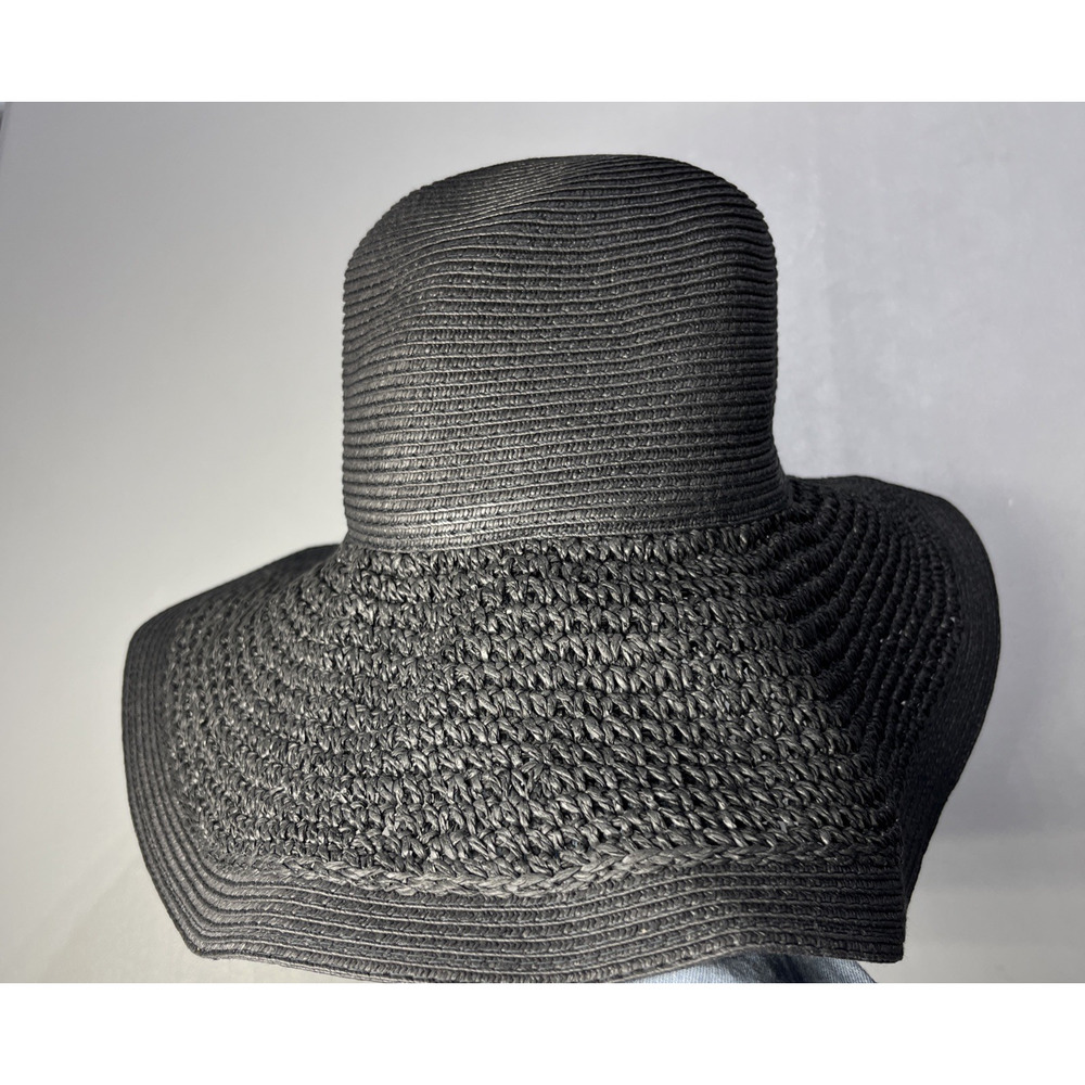 J Crew Textured Summer Straw Hat Wide Brim Packable Floppy Braided Paper